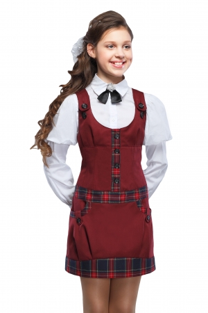 Анютка Сарафан 32-34 Бордо (кл.сине-борд.)