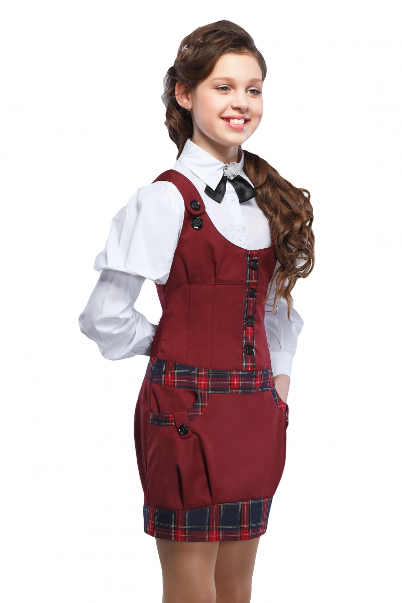 Анютка Сарафан 36-42 Бордо (кл.сине-борд.)