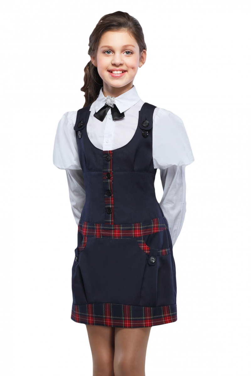 Анютка Сарафан 32-34 Синий (кл.сине-борд.)