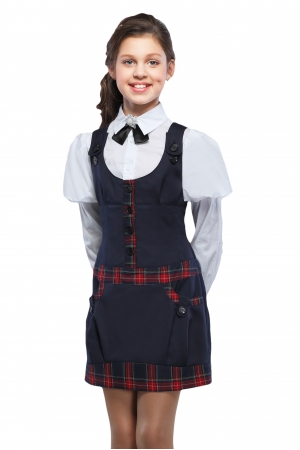 Анютка Сарафан 28-30 Синий (кл.сине-борд.)